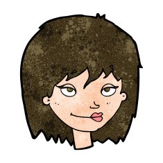 cartoon smiling woman N10