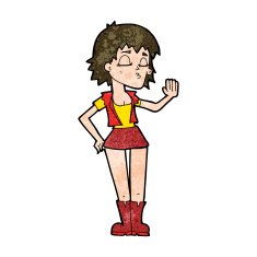 cartoon cool girl N25