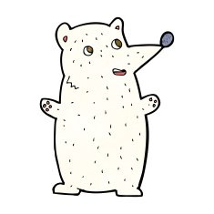 funny cartoon polar bear N13