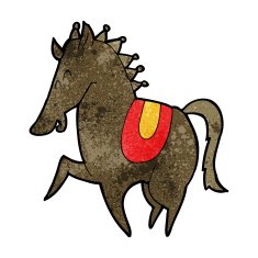 cartoon prancing horse N10