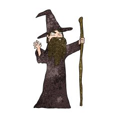 cartoon old wizard N6