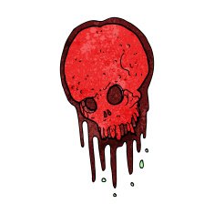 cartoon scary skull N22