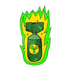 cartoon flaming bomb N14