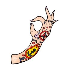 cartoon tattoo arm N9
