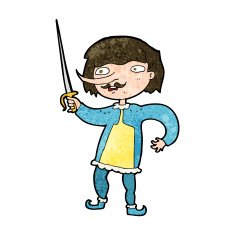 cartoon man with sword N6