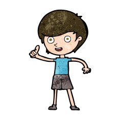 cartoon boy giving thumbs up symbol N13