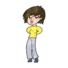 cartoon woman whistling N7