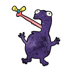 cartoon poisonous frog catching fly N7