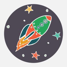 Flat rocket icon