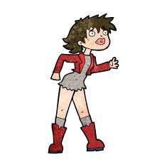 cartoon girl in leather jacket N9
