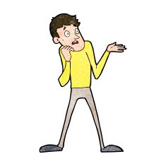 cartoon nervous man N126