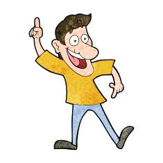 cartoon man with great idea N33