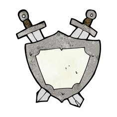 cartoon shield and swords N9