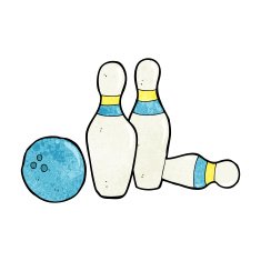 Cartoon Bowling Ball And Skittles N6