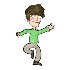 cartoon happy man dancing N30