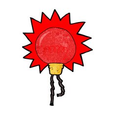 cartoon red light bulb N24
