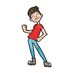 cartoon celebrating man N8