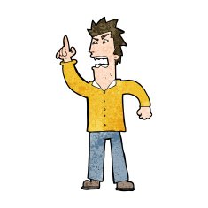 cartoon angry man making point N9