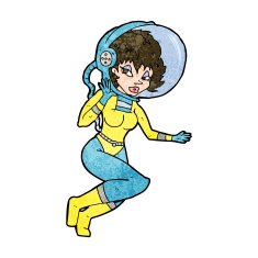 cartoon space woman N23