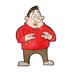cartoon excited overweight man N9
