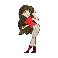 cartoon woman raising fist N8