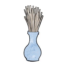 cartoon reeds in vase N9