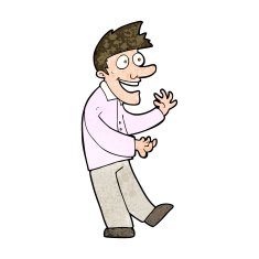cartoon excited man N84