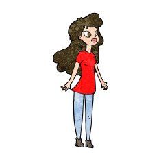 cartoon pretty girl N86