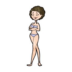 cartoon retro woman in bikini N9
