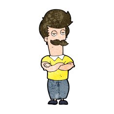 cartoon mustache muscle man N9