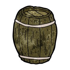 cartoon wooden barrel N4