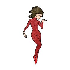 cartoon future space woman N9