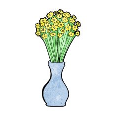 cartoon flowers in pot N17