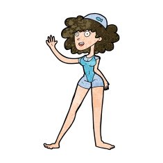 cartoon swimmer woman N8