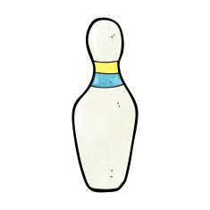 cartoon ten pin bowling skittle N5