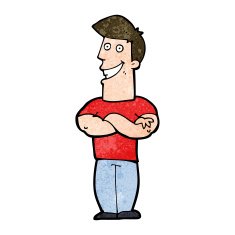 cartoon grinning man N73