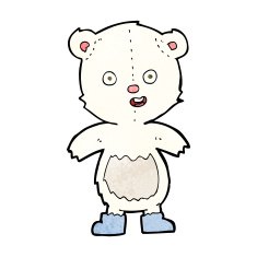 cartoon happy teddy bear in boots N8