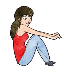 cartoon happy woman sitting N14