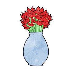 cartoon vase of flowers N9