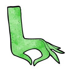 cartoon green hand symbol N7