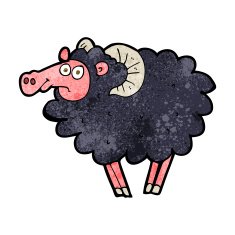 cartoon black sheep N15