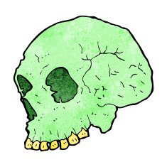 cartoon spooky skull N139
