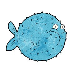 Cartoon Puffer Fish N19
