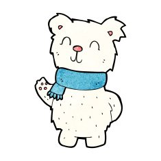 cartoon waving polar bear N24