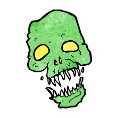 cartoon scary skull N23