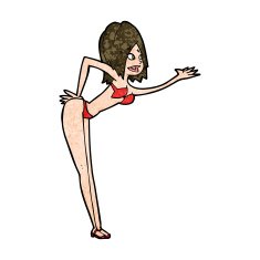 cartoon woman in bikini N47