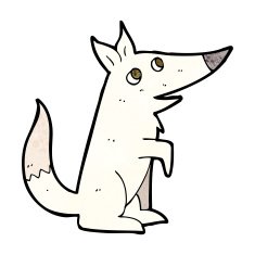 cartoon wolf cub N10