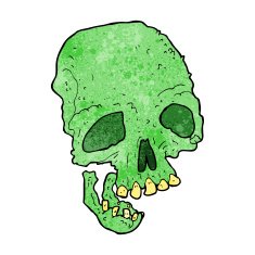 cartoon ancient spooky skull N5