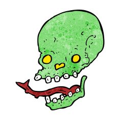 cartoon spooky skull N140