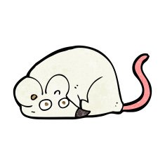 cartoon white mouse N23